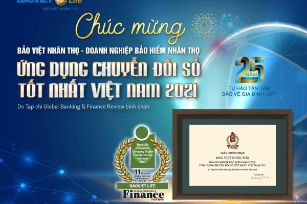Doanh nghiệp BHNT ứng dụng Chuyển đổi số tốt nhất Việt Nam 2021